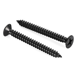 Mellewell #10 x 2 Flat Head Sheet Metal Screws Wood Screws, Black Finish Stainless Steel 18-8, Self Tapping, 50 PCS
