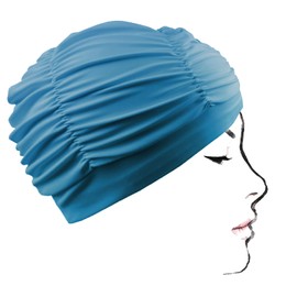 Samcos Swimming Hat, Pool Hat, Swimming Cap, For Women, Swimming Cap, Adult, Fashionable, Fluffy, Long Hair, Good Elasticity, Plain, Unisex, Adult (Turquoise)