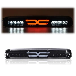 DOTCOM LED 3rd Brake Light,Compatible with 1999-2007 Chevy Silverado/GMC Sierra 1500 2500 3500 & HD,Third Rear Stop Light Cargo Lamp,Smoky Lens Black Housing Type X