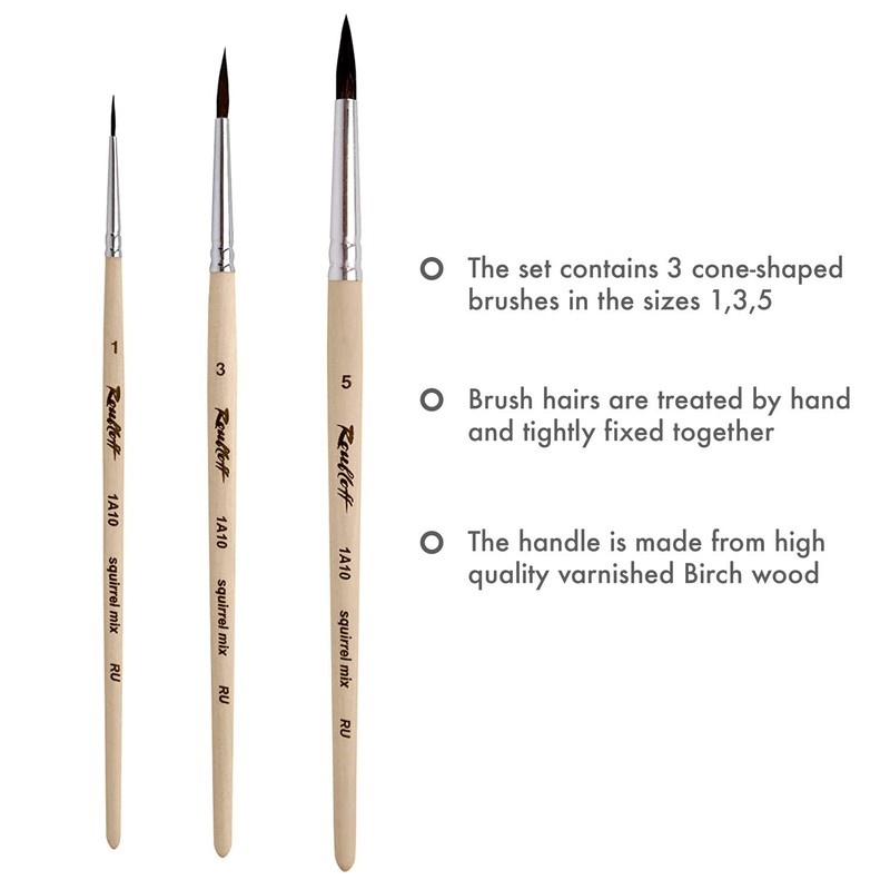 Roubloff (3 Pack) Professional Brush Set in Sizes 1-3-5 |
