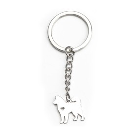 MUCOOS Stainless Steel Keyring with Puppy Picture, Gift for Friends and Family, Cute and Funny Design, Keyring for Dog Lovers, Silver3, S