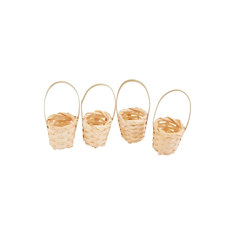 VBS Mini Bamboo Baskets, Pack of 4 - Practical Storage