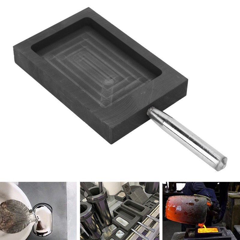 Graphite Casting Mold Metal Ingot Mold Crucible with Handle for