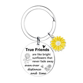 Nfyxcaz Sunflower Gifts for Friends True Friendship Gifts for Women Friend keychain Bestie Gifts Christmas Birthday Gifts for Friends Leaving Going Away Gift