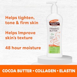 Palmers Cocoa Butter Formula con Vitamina E  Q10 Firming Butter  Locin Reafirmante, Cuidado Esencial de la Piel Post Parto, Manteca de Karit, Colgeno 