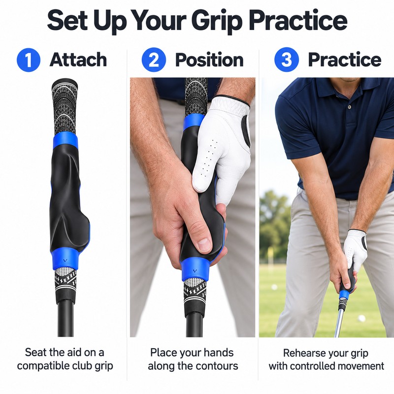 Golf Grip Trainer for Hand Position Practice – Anti-Slip Ergonomic