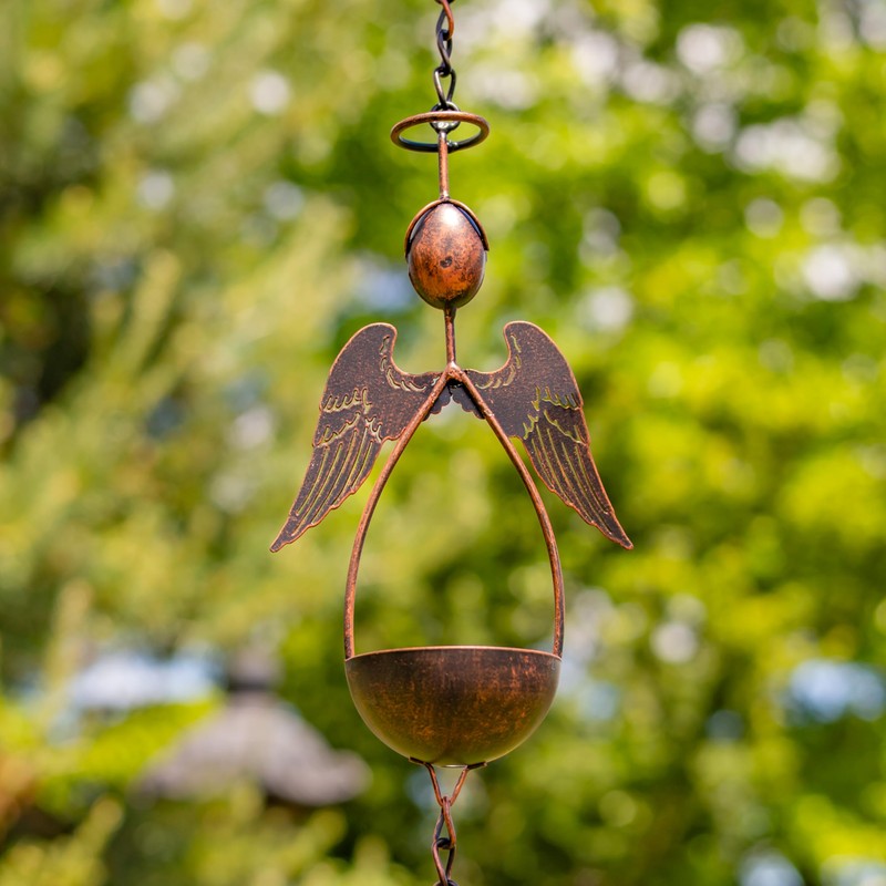 Zaer Ltd. Ornate Hanging Rain Chains (Bronze Finish, Honeycomb)