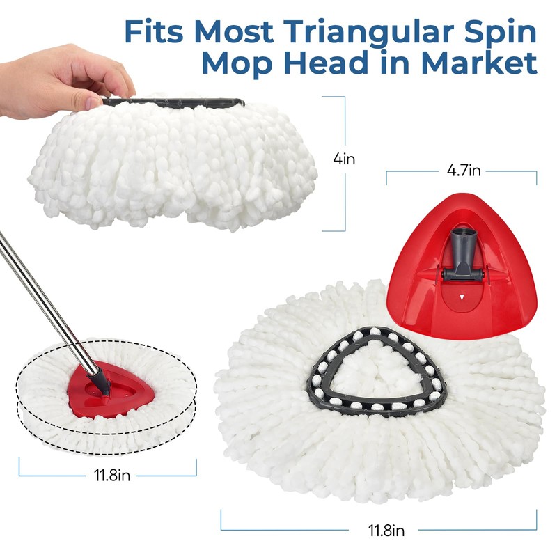 Matthew Cleaning 3Pack White Microfiber Spin Mop Replacement Head Compatible