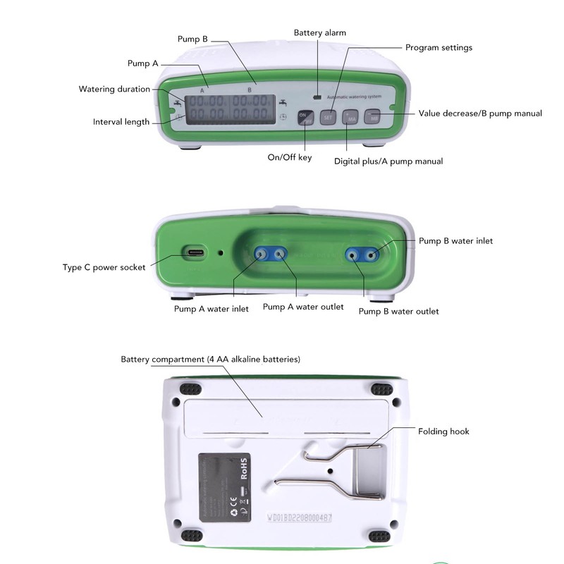 Double Pump Automatic Flower Watering Device Automatic Watering System for