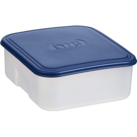 Trudeau Fuel Avalanche Reusable Plastic Food Storage Container with Airtight Lid, Blueberry, 17oz