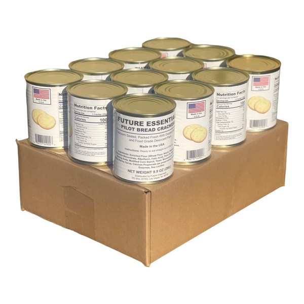 Case (12 Cans) of Future Essentials Sailor Pilot Bread Crackers
