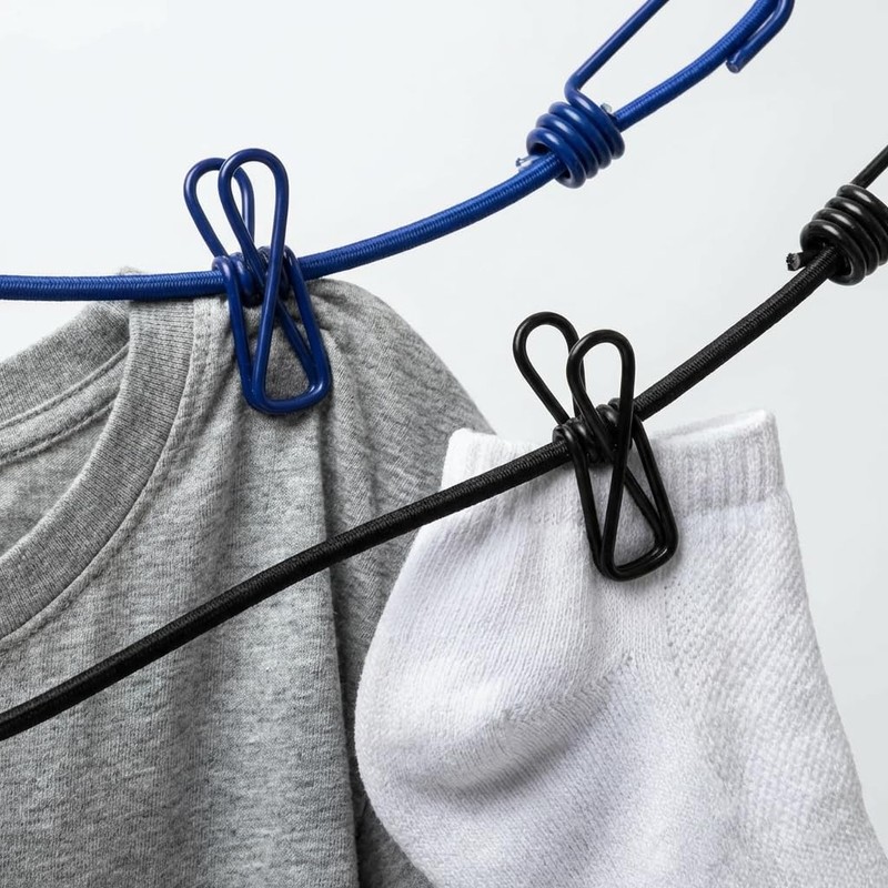 Travel Clothesline 2 Pack with 24 Clips, Portable Elastic Laundry