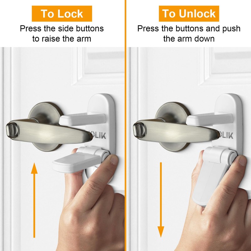 Jolik Improved Childproof Door Lever Lock(4 Pack) - Child Door