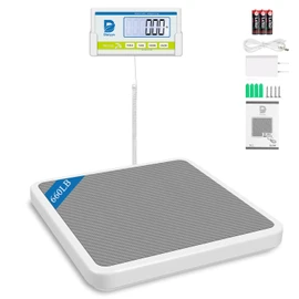 Medical Scale for Body Weight with Digital Display, 660 lb Limit, High Accuracy Medical Grade Floor Scale, Heavy Duty, kg/oz/lb Settings, AC Adapter & Battery Included, Portable Home & Physician Scale