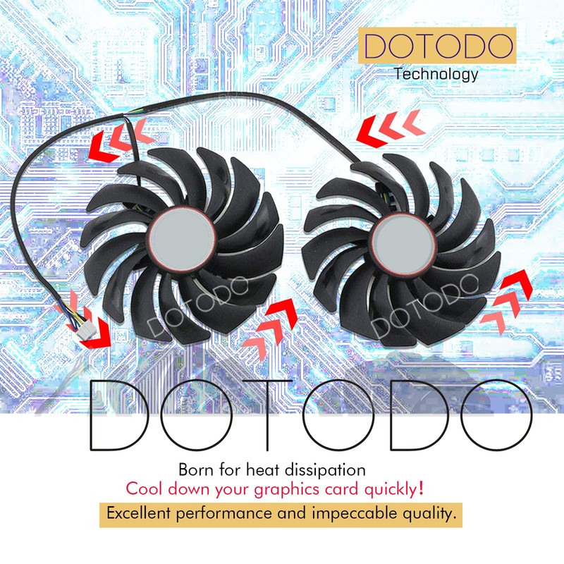 DOTODO 95mm PLD10010S12HH DC12V 0.40A Fan for MIS RX470 570