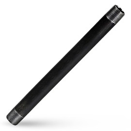 SupplyGiant 3/8 x 30 Inch Black Steel Pipe, Heavy Duty Industrial Malleable Iron Pipes, Pre Cut Threaded Nipple Great For All DIY Furniture And Black Pipe Shelving