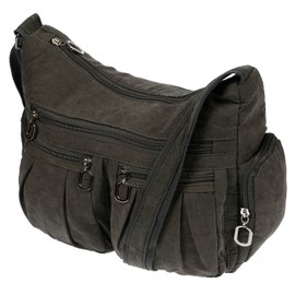 Christian Wippermann Women's Canvas Shoulder Bag, darkgray, shoulder bag