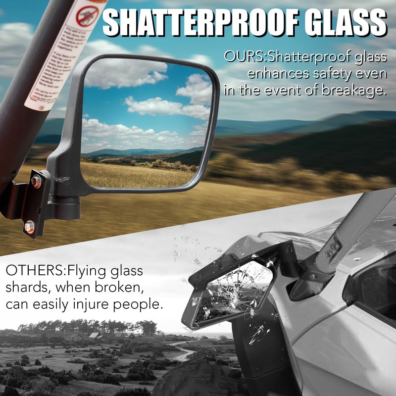 Side Mirrors and Center Rear View Mirror Kit for Yamaha