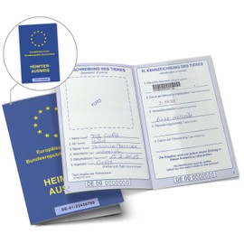 Olgs EU Pet ID Card Covers, Set of 2, Protective Cover for Dog Passport and Cat Passport, 10.4 x 16 cm, Blank