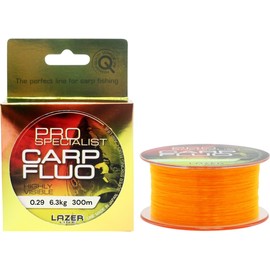 LAZER LINE CARP Fluo Monofilament Fishing Line 300 m Diameter 0.29 mm Test 6.3 kg - Fluorescent Orange Line - Method Feeder Carp Fishing - Bottom Fishing - Monofilament Fishing Tendon - Carp Nylon