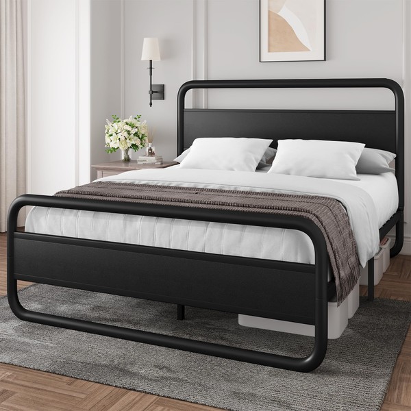 YITAHOME King Metal Bed Frame King Size with Headboard and