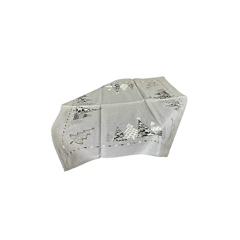 Glittering Christmas Tablecloth with Christmas Tree and Stars in Elegant