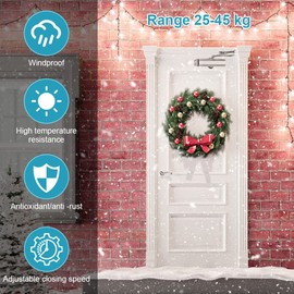 1Pcs Automatic Door Closer Adjustable Control Up to 45 kg,Heavy Duty Aluminum Commercial Door Closer, Overhead Fire Rated Door Closer