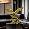 DESHINTKE Large Golden Eagle Resin Ornaments, Soaring Eagle Modern Home