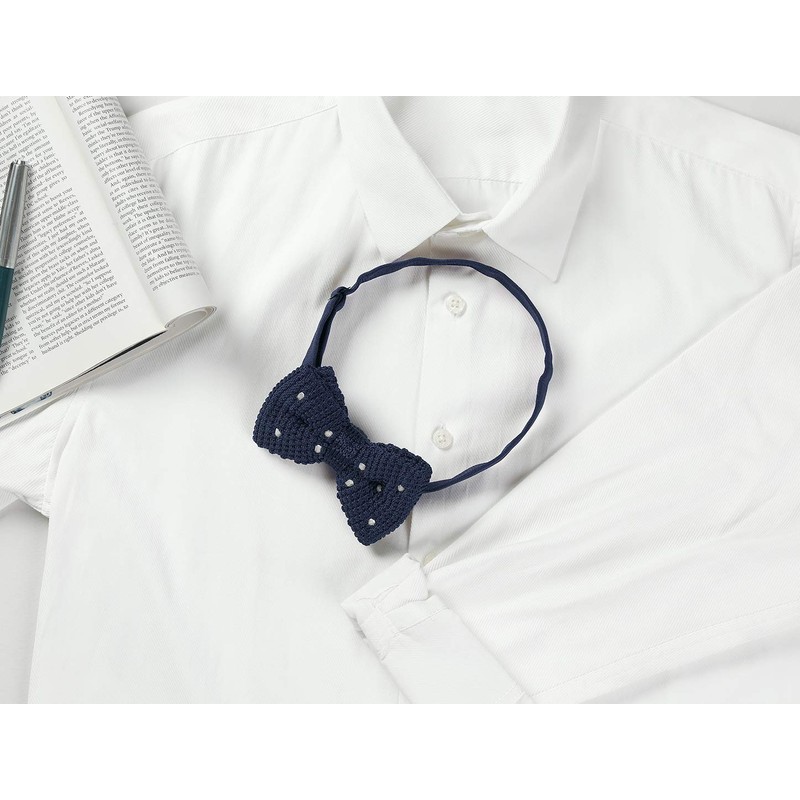 Allegra K Knit Bowtie, Bowtie, Ribbon, Polka Dot Pattern, Wedding,