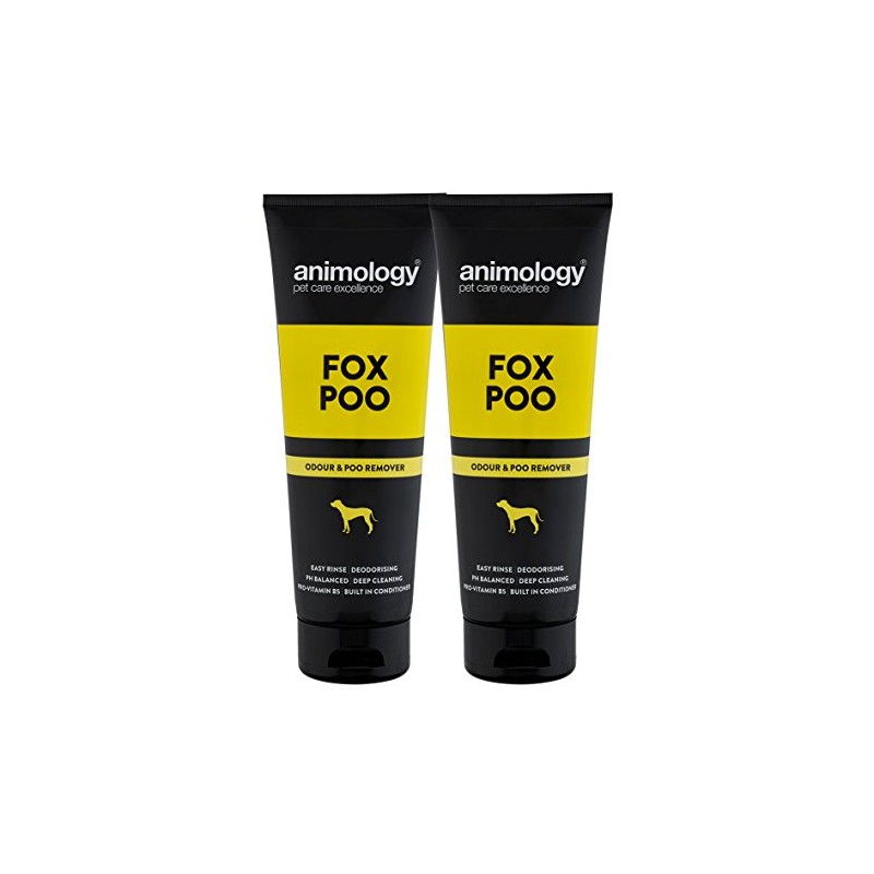Animology Fox Poo Deodorising Dog Shampoo, Twin Pack, 250ml