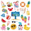 Whaline 48Pcs Summer Beach Cutouts Tropical Sea Beach Pool Party