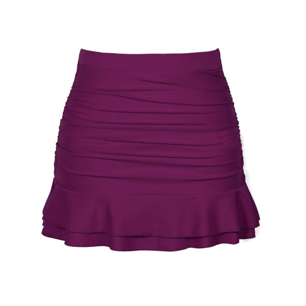 Hilor Women's High Waist Ruffled Swim Bottom Ruffle Swim Skirt