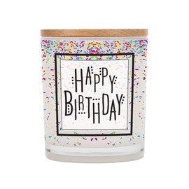 Elanze Designs Happy Birthday 11.5 Ounce Pure Soy Wax Jar Candle, White Tea Scent