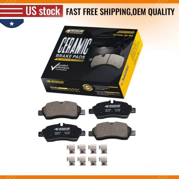 H HENZIKON HIGH-PERFORMANCE Rear Ceramic Brake Pads w/Hardware for Ford