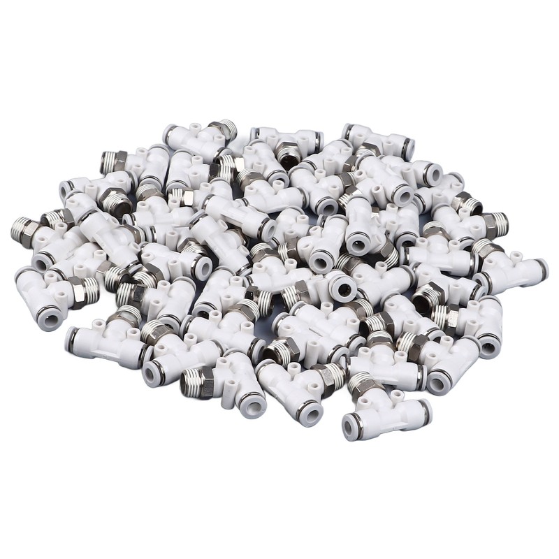 50PCS PT1/4 Hose Connectors PU Nylon Tubing T Shaped Tee