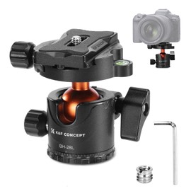 K&F CONCEPT Freedom Head High Load Capacity 22.0 lbs (10 kg), Low Center of Gravity, Ball Head, 1/4 Screw Quick Shoe Included, Metal, Tripod, Monopod, SLR, Shooting, DSLR, Camcorders, Telescopes, Manufacturer Direct Store