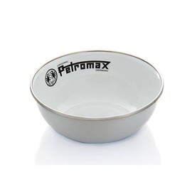 Petromax Emaille Schalen 2er Set weiß (500 ml) | Leicht, robust & stoßsicher | Edelstahlrand für Hygiene | Kratzfest & pflegeleicht | Perfekt für Camping & Outdoor
