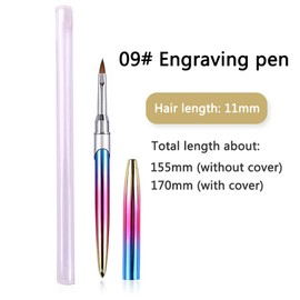 2pcs Acrylic Nail Brush, Nail Art Clean Up Brushes, Painting Brushes for Nails, Nail Brushes for Acrylic Application,Professional Nail Art Brush Manicure for Women(09/10)