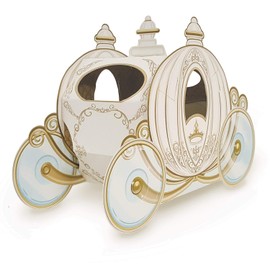 Club Pack of 12 White and Gold 3-D Cinderella Pumpkin Carriage Centerpieces 11"