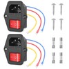 Nilight 2Pcs Switch Power Socket 10A 250V AC Power Socket