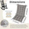 AddGrace Rocking Chair Cushions Indoor with Ties 21x17/17x17 Light Grey