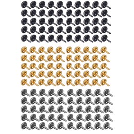 Hztyyier Remaches de Cuero, Set de 150 Piezas, Cabeza Redonda, Hierro, 3 Colores, para Manualidades y Proyectos DIY
