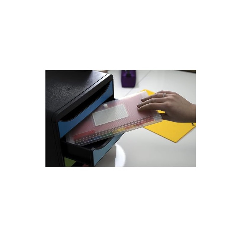 Exacompta 55398E Premium Plastic Expanding File Crystal 26 x 14