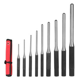 Tiardey 9 Pieces Roll Pin Punch Set Pin Punch Round Punch Tool Set 9pc Pin Punch Set with Punching Chisel and Storage Bag for Car Watch Repair with Sizes 1/16 to 5/16