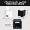 Natural Marble Tissue Box Cover, Black Bathroom Accessories, Tissue Box