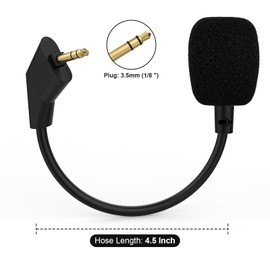 Replacement Cloud 2 Mic Boom for 1st Version Kingston HyperX Cloud Core Cloud Pro CloudX Wire Gaming Headsets, 3.5mm Detachable Slanted End Microphone (Slanted End Mic)