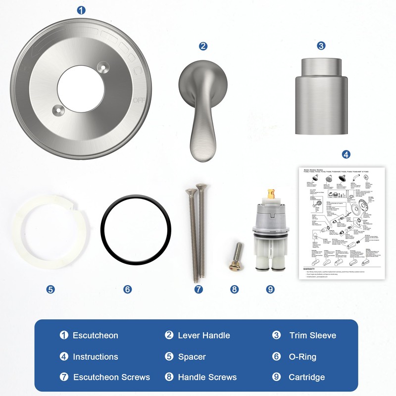 Replacement for Delta Classic 13 Series Single-Function Shower Valve Trim