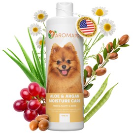 AROMAPET Aloe & Argan Oil Moisture Care (Fresh Fluffy Shine) Dog Shampoo - Deodorizing Dog Shampoo Chamomile - Great for Pomeranian & Long Double Coats - Gentle, Hypoallergenic.