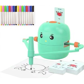 Metanthou Interactive Drawing Robot for Children Boys Girls,Voice Interactive Educational Painting Toy with 100 Cards for 4 5 6 7 8 9 10 11 12 Years Old Kids Children's Day Birthday Christmas(Green)