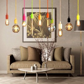 Classic Modern Color Braided Fabric Vintage Electric Cables 3 Core Twisted Flexible Wire Cord 0.75mm (Black and White Twisted)